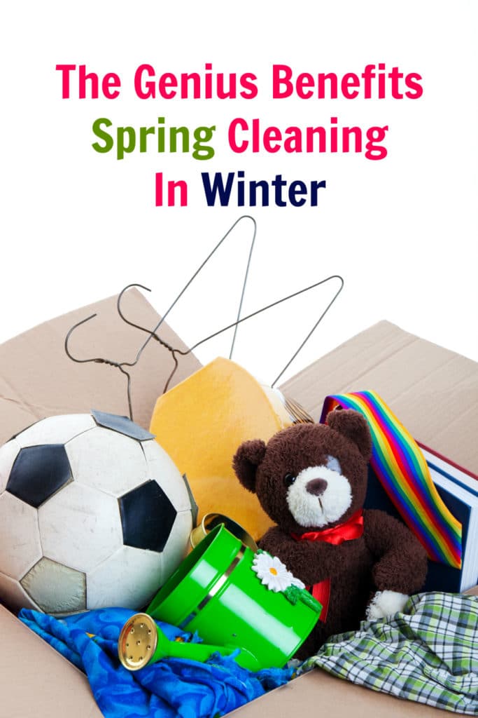 spring cleaning in the winter - box of toys