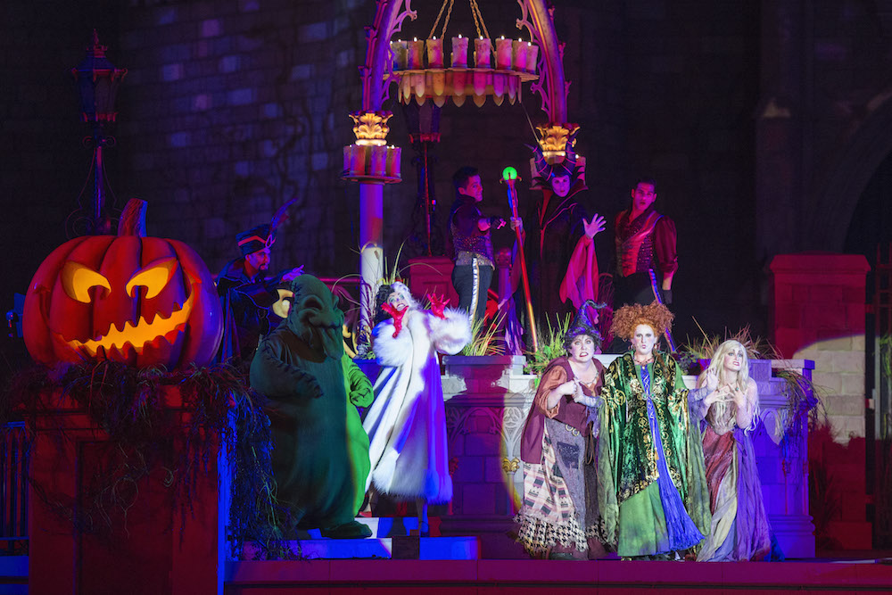 New in 2015, the "Hocus Pocus Villain Spelltacular," show during Mickey's Not-So-Scary Halloween Party at Magic Kingdom Park features the mischievous Sanderson Sisters from Disney's Hocus Pocus, who throw an evil Halloween party with appearances by Dr. Facilier, Oogie Boogie, Maleficent and other Disney villains, along with dancers, projections and special effects. Walt Disney World Resort is located in Lake Buena Vista, Fla.