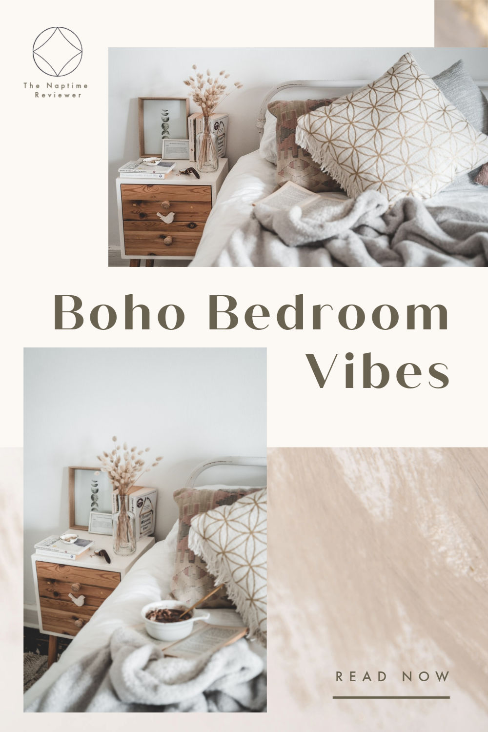 Boho bedroom vibes with vintage pillows
