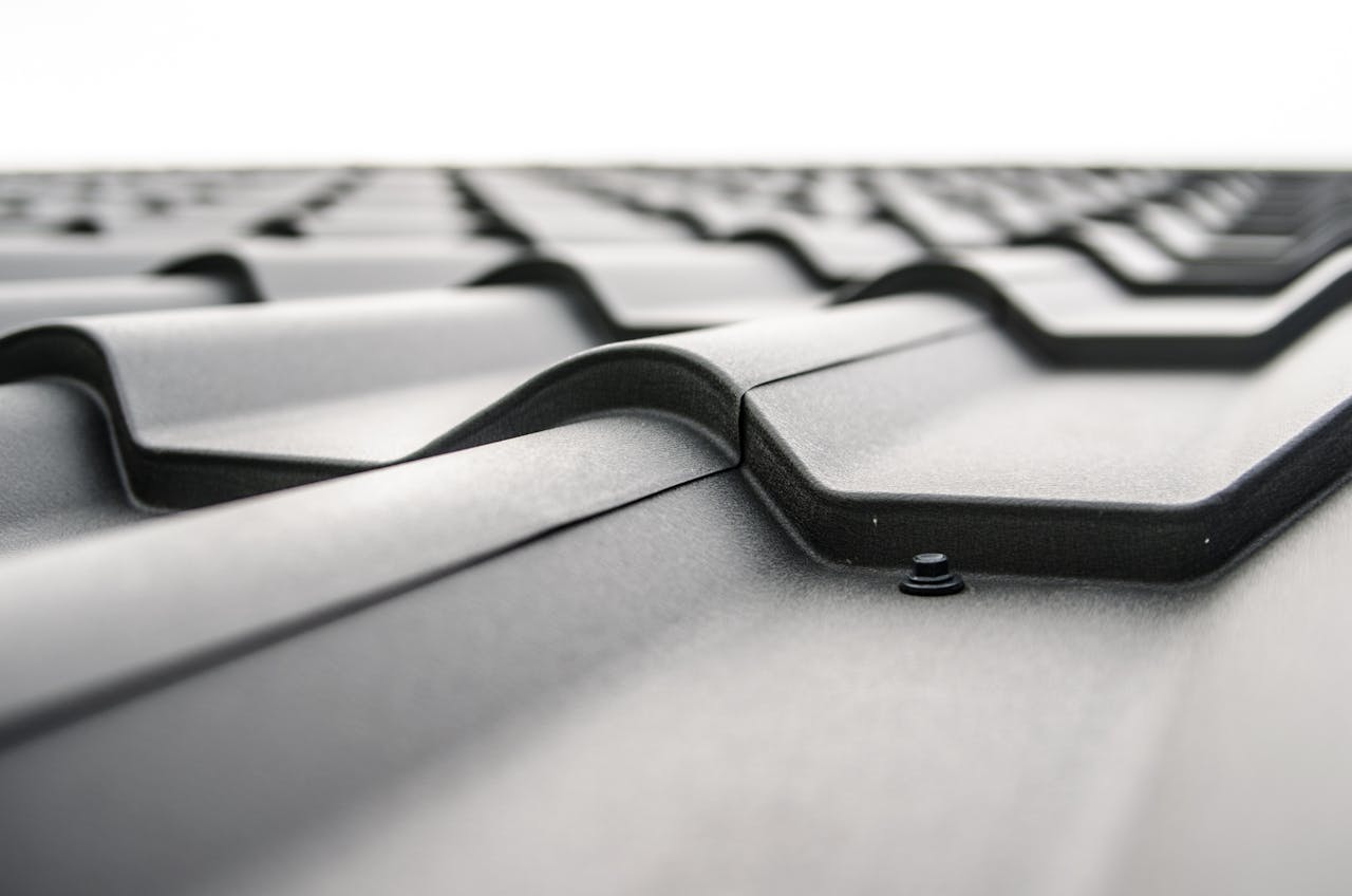 gray metal roof shingles