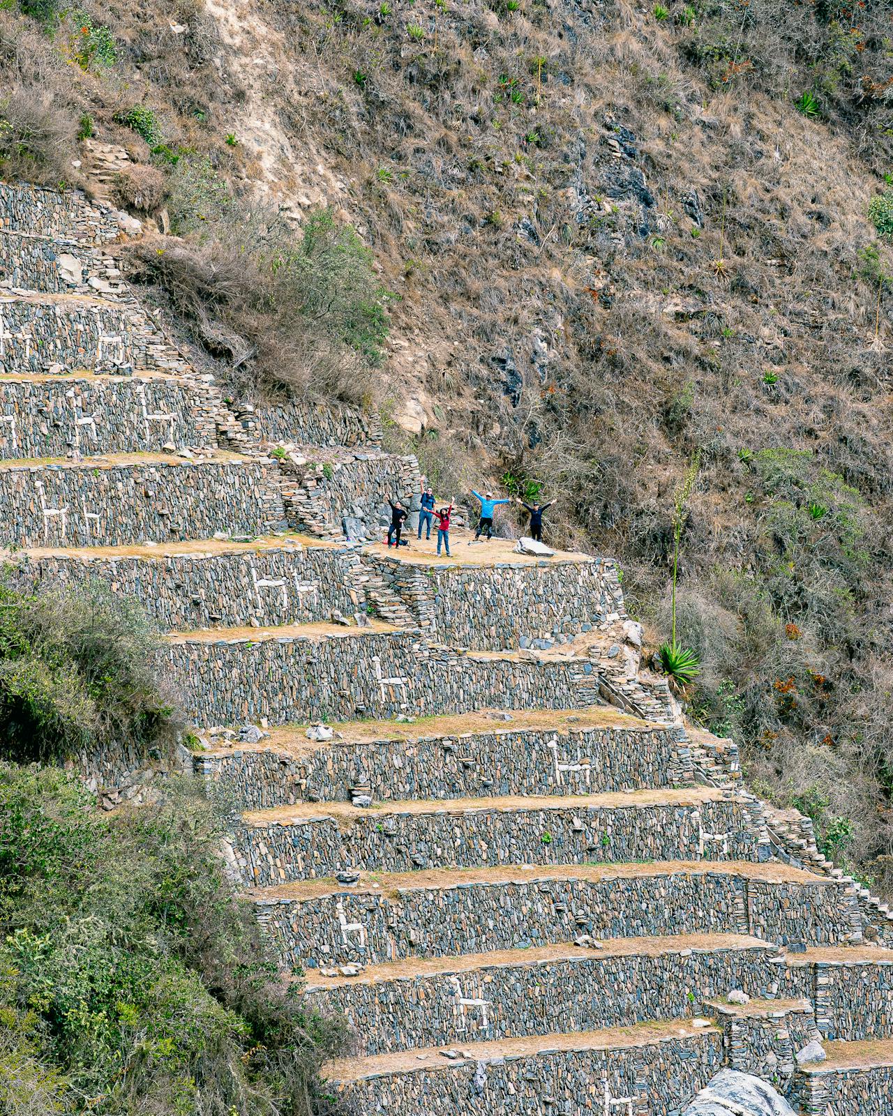 Closeup of Llama Terraces in Peru