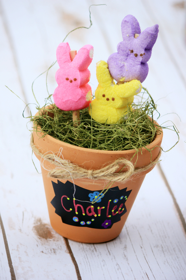 Easter Basket and Easter Decor Ideas - PEEPS Bouquet and Jelly Bean Centerpiece