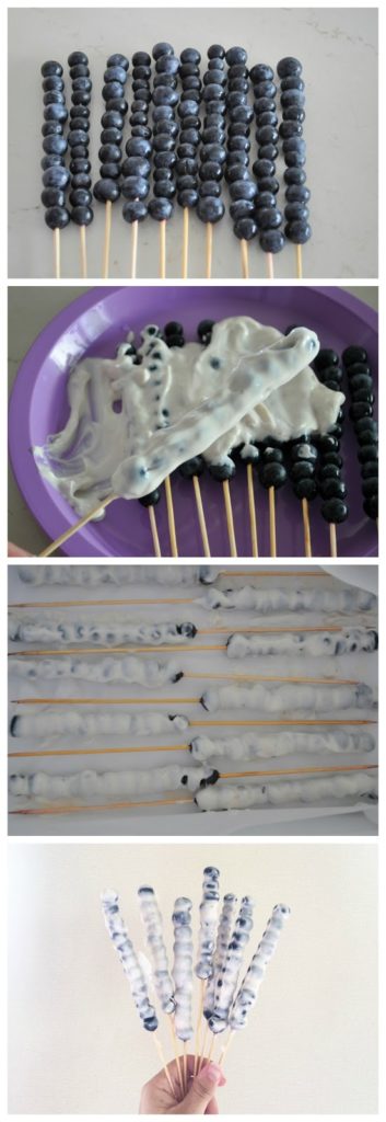 Frozen Blueberry and Yogurt Kabobs