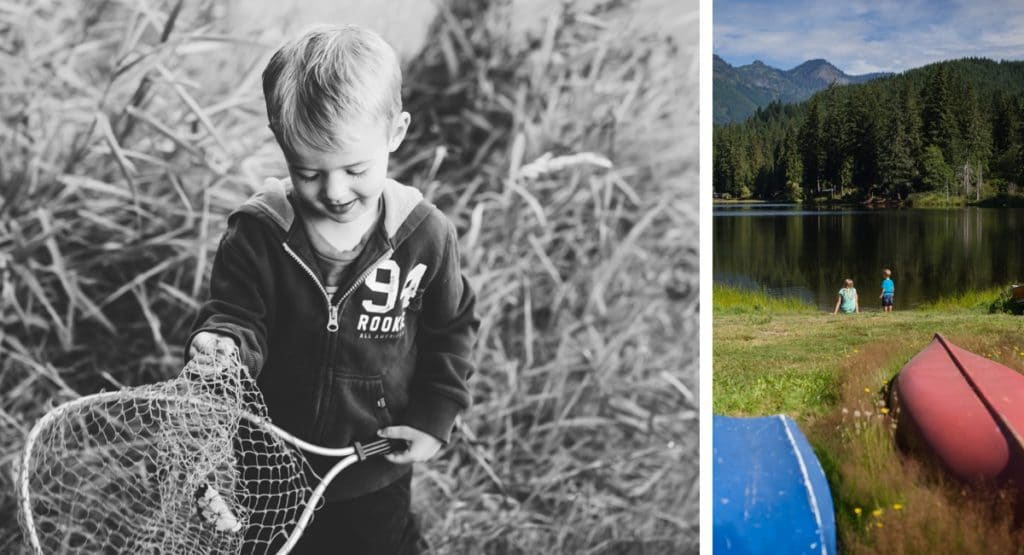 child and his first fish