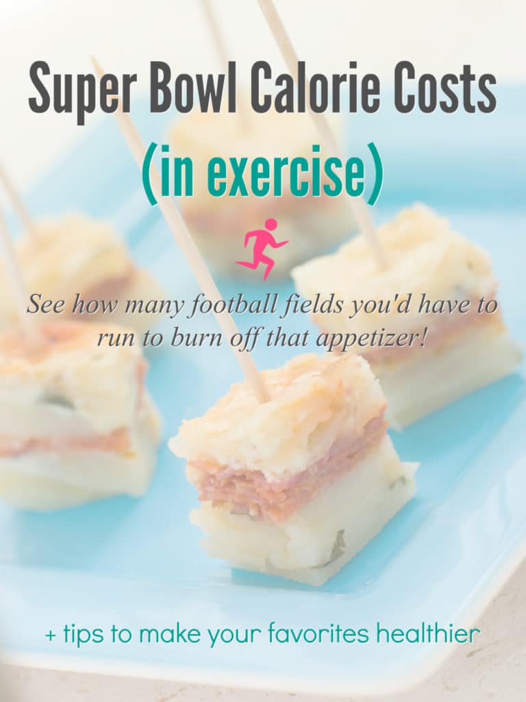 “Super Bowl” Food Calorie Costs — in Exercise