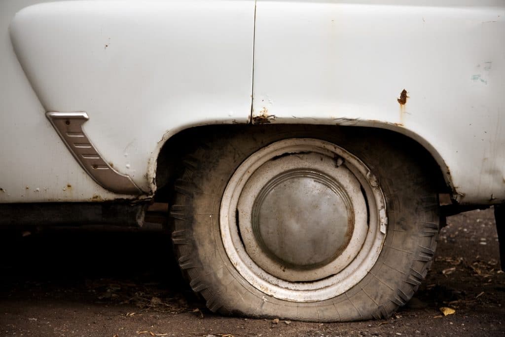 Keep Your Old Car Healthy old car, flat tire