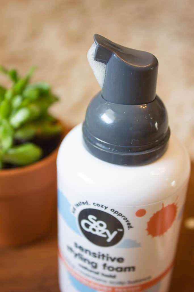 SoCozy HUSH kids sensitive skin hair products - flatlay of hair products - SoCozy HUSH collection