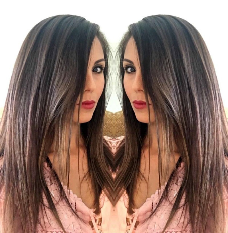 mirrored image - brunette hair