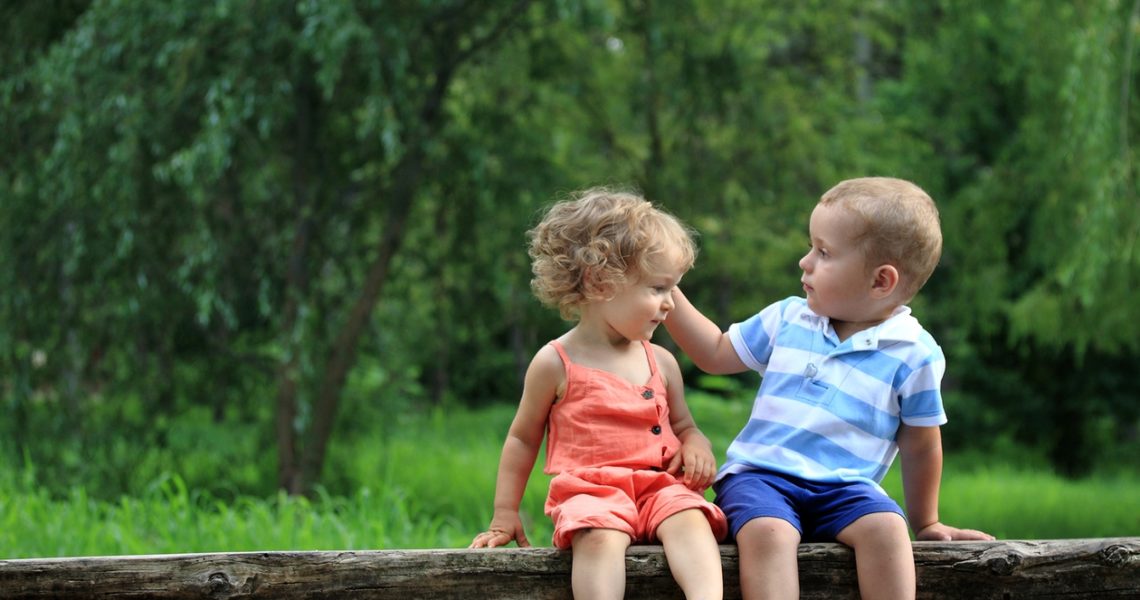 Children in summer park