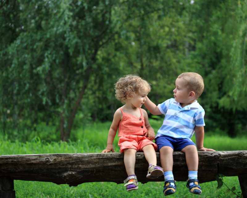 Children in summer park