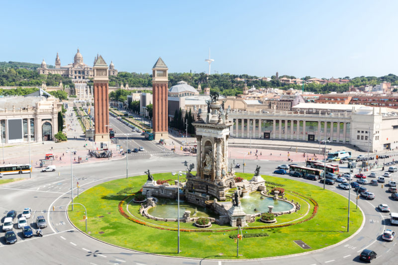 Barcelona. Spain view of espana plaza