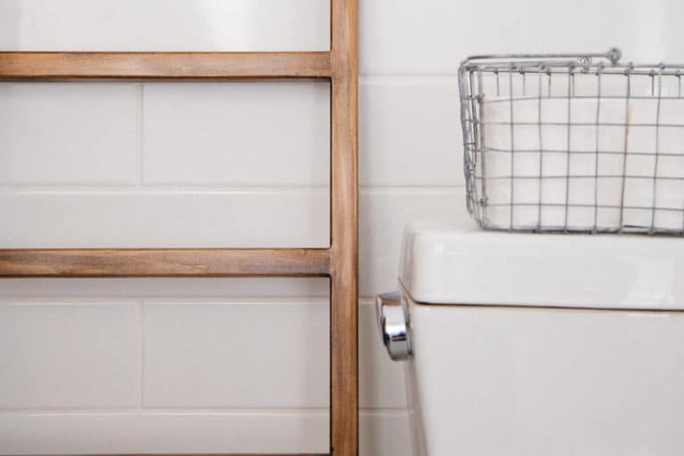 Updated Bathroom Idea: Using a Ladder for Towels