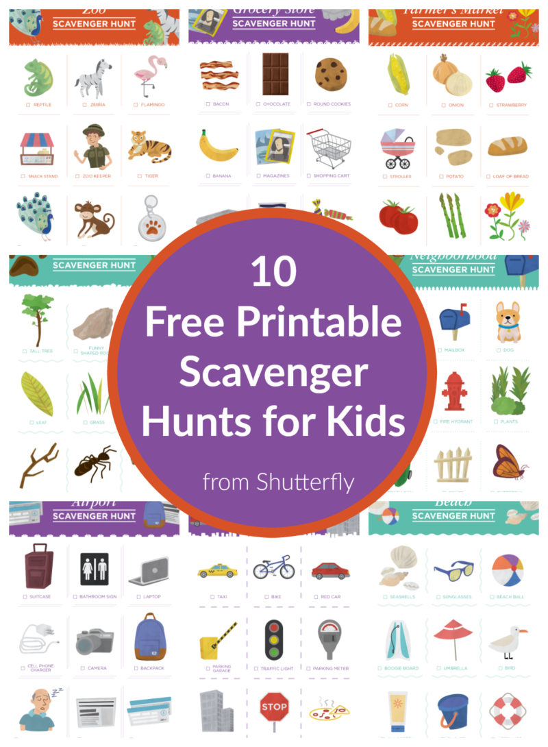 Free Scavenger Hunt Printables for kids