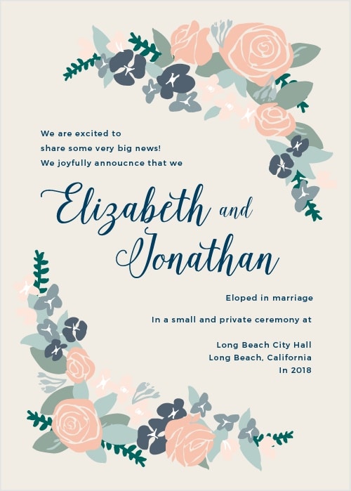 Elopement Wedding Invitation