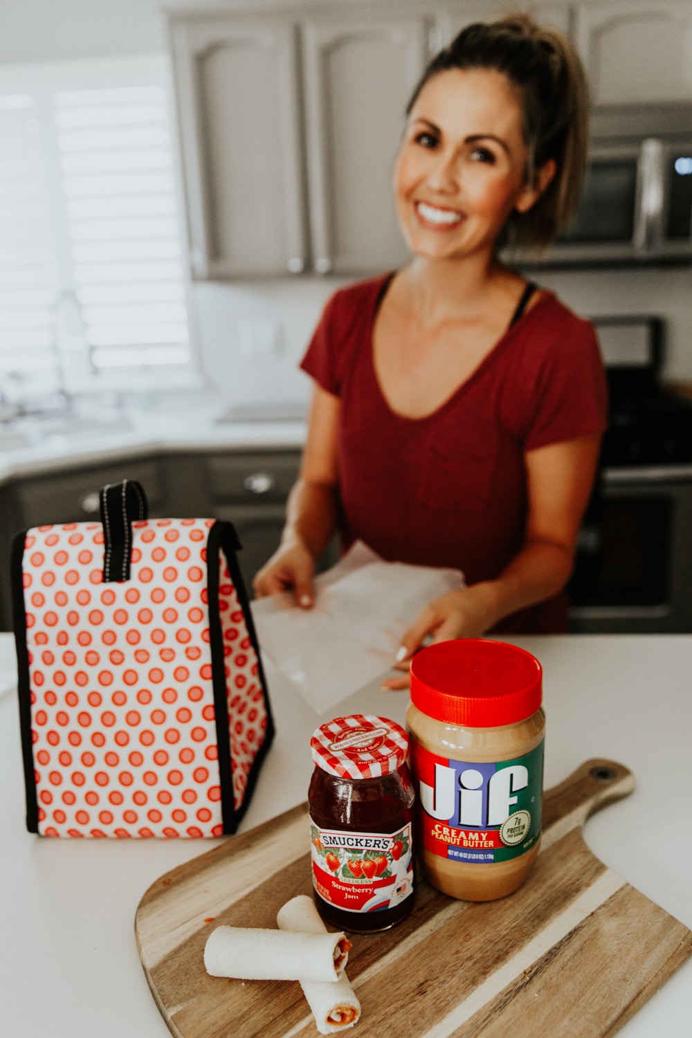 Peanut Butter & Jelly Roll-Ups - School Lunch Ideas