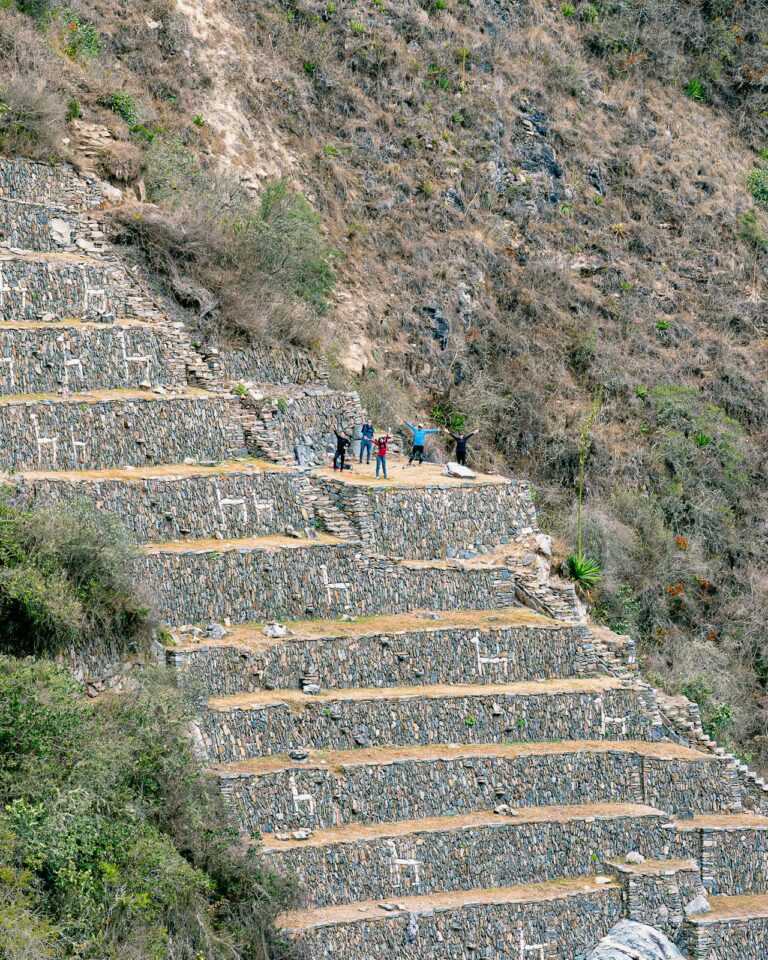 Closeup of Llama Terraces in Peru