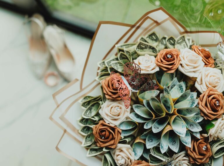 Elegant Money Bouquet with Paper Flowers